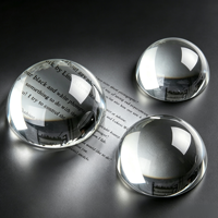 Presse-papiers en verre transparent gravé sur mesure, demi-sphère, hémisphère en cristal vierge, artisanat pour décoration de bureau et souvenir