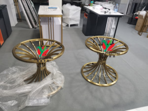 Restaurant Shining Gold <strong>Black</strong> <strong>Round</strong> Marble Dining Coffee <strong>Table</strong> - Product Image 3