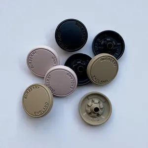 Nuovo stile moda logo personalizzato rotondo a scatto su bottone a pressione in metallo in lega di zinco per abbigliamento