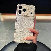 Étui scintillant avec diamants et perles de cristal, super mignon pour femmes, compatible avec iPhone 18 Pro Max 17 16 15 14 PLUS