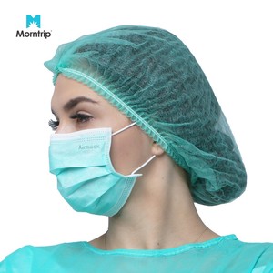 Doppio elastico per <span class=keywords><strong>capelli</strong></span> <span class=keywords><strong>Anti</strong></span>-polvere Non tessuto Bouffant Cap traspirante <span class=keywords><strong>Anti</strong></span> polvere cappuccio a rete monouso Bouffant Cap