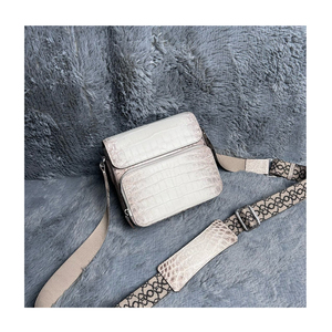 <span class=keywords><strong>Bolso</strong></span> de Mensajero de Hombro para <span class=keywords><strong>Hombre</strong></span>, Diseño de Alta Calidad, Elegante, Exótico, <span class=keywords><strong>Piel</strong></span> de Cocodrilo Genuina, Color Himalaya - Product Image 6