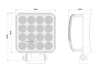 Feux de travail LED carrés de 4 pouces 48W E-MARK CE 12-24V, 16 LED, haute luminosité, étanches, pour la conduite hors route, camion, VTT, SUV