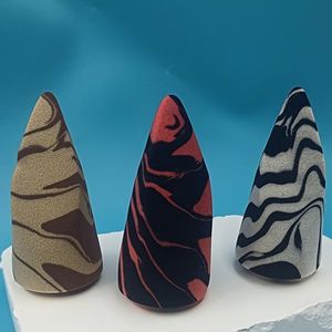 Spugne per Trucco a Forma Specifica Bicolore Ultra Morbide Senza Lattice Riutilizzabili con Logo Personalizzato per Donne - Product Image 3