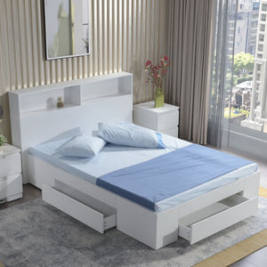 Cabina de madera Cama de almacenamiento 120*200cm con cabecero de estantería para jóvenes Muebles de dormitorio de diseño moderno para uso doméstico para adolescentes - Product Image 3