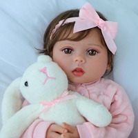 Boneka Bayi Reborn Grosir 55cm 22 Inch, Boneka Realistis Silikon Vinyl, Bayi Perempuan Baru Lahir, Boneka Kustom Realistis