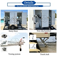 Remorque de toilettes mobiles de luxe à 2 postes avec toilettes en céramique, lavabo et armoire miroir pour événements extérieurs, construction, location de mariages