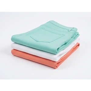 Jean en denim vert menthe taille haute coupe skinny pour femme, longueur intégrale, couleur unie, mignon, décontracté, été, respirant, tissu en coton léger - Product Image 5