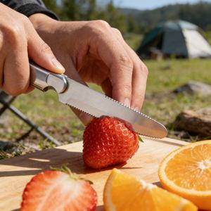 Ensemble <span class=keywords><strong>de</strong></span> couverts <span class=keywords><strong>de</strong></span> camping portable le plus vendu avec étui, en acier inoxydable léger pour les repas en randonnée et en camping - Product Image 3
