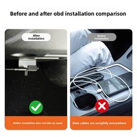 Adaptateur d'alimentation OBD pour voiture, station d'extension de chargeur de voiture OBD avec double USB-A et USB Type-C, adaptateur de charge rapide pour Tesla Model 3/Y