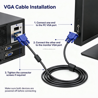 Kabel VGA 1.5M 3+2 Kabel Ekstensi VGA Male to Male untuk PC Laptop Monitor Proyektor TV Box Kabel Video Definisi Tinggi