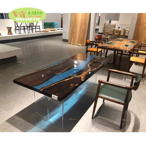Prezzo di <span class=keywords><strong>fabbrica</strong></span> moderno <span class=keywords><strong>legno</strong></span> ebano resina epossidica tavolo da pranzo Premium <span class=keywords><strong>legno</strong></span> massello ebano e blu resina epossidica lastra tavolo - Product Image 2