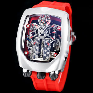 Reloj de Pulsera Deportivo de Lujo para Hombre, Mecánico Automático, con Correa de Silicona Roja Elegante y Personalizada de Alta Gama, Estilo Superdeportivo - Product Image 1