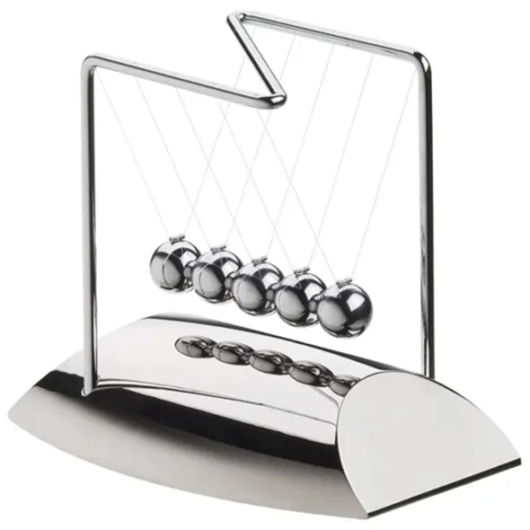 Sliver Metal Newton's Cradle Balance Swing Magnetic Ball, Pendulum Balance Ball, Z Shape Newton Cradle for Desk Ornament