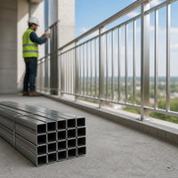 Tube carré sans soudure en acier inoxydable 304 pour cadres de meubles, balustrades, rampes d'escalier, finition brossée et miroir