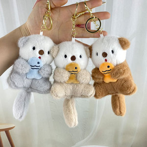 พวงกุญแจตุ๊กตาปลาตัวน้อยน่ารัก กอดได้ ทำจากผ้า PP Cotton บรรจุใยฝ้าย ของเล่นตุ๊กตาการ์ตูน ของตกแต่งกระเป๋าสำหรับเด็กผู้หญิง ของขวัญ - Product Image 1