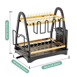 Moderno Estante de Almacenamiento de Acero Inoxidable Impermeable, No Plegable, de Doble Nivel, Rectangular Estrecho, para Encimera, Soporte para Toallas - Product Image 4