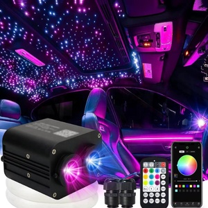 CHINLY 32W Twinkle 1600pcs 13.1ft 0.03in Fiber Optic Lights Starlight Headliner Kit, Music Mode Bluetooth APP Control Remote, RGBW Star Roof Lights For Star Headliner/Home Theater/Pool Ceiling