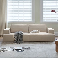 Canapé modulaire en forme de I Zayshine, style nordique moderne, en tissu velours, pour salon, 3 places, profond, pour appartement, canapé de petite taille