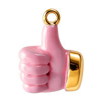 Collier et Bracelet Tendance en Acier Inoxydable Plaqué Or avec Accessoires DIY Colorés en Forme de Cœur 3D, Main, Tour, Château, Poisson et Crevette