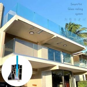 2025 nuovo design di alta qualità per esterni RGB luce in alluminio vetro balaustra U canale ringhiera di vetro per balcone e ponte - Product Image 6