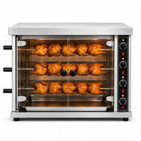 Four à rôtir commercial à trois broches pour poulets, système de chauffage uniforme pour la transformation de volailles en usine alimentaire