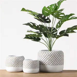 Nordic creative white large indoor planter pot handmade resin planter flower pots home garden balcony flower pots