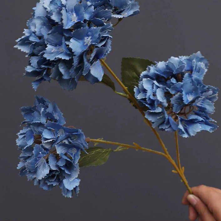 Waterproof Blue Rose Bouquet Outdoor Event Decoration Blue Anemone Faux Flowers for Photography Studio Backdrops