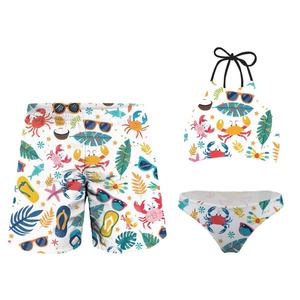 Maillots de bain personnalisés avec logo, imprimés pour couples, bikinis, shorts de plage, maillots de bain deux pièces pour hommes et femmes - Product Image 1
