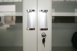 Meubles de bureau, armoires de classement métalliques verticales ignifuges à 4 niveaux en acier plat - Product Image 4