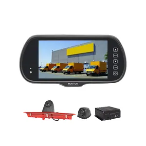 PJAUTO HD מראה צג מצלמה עם רשת DVR צד גיבוי מבט אחורי מראה צג מצלמה ערכת לרכב רכב משאית ואן