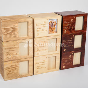 3 вида цветов фото Pet памятники урны OEM под заказ с изображением желтой деревянной кошки коробка логотип росписью Pet гробы для пепла домашних животных - Product Image 1