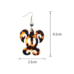 تصميم جديد رائج للأقراط من الأسيتات والأكريليك والسيلولويد، أقراط لؤلؤ تاهيتي سائبة، أقراط على شكل صدفة السلحفاة - Product Image 6