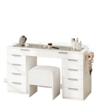 Table de maquillage et de coiffure transfrontalière avec plusieurs tiroirs intégrés, meuble de rangement minimaliste en MDF pour chambre à coucher