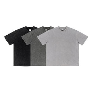 T-shirt blanc personnalisé en pur coton GSM lourd pour hommes impression et broderie personnalisées, t-shirts unis pour hommes - Product Image 2