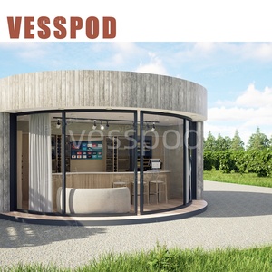Casa Redonda Prefabricada de Diseño <span class=keywords><strong>Tropical</strong></span> Europeo de Lujo, Villa Modular en Forma de Domo de Madera y Acero, Cápsulas para Dormir para Hoteles junto al Mar - Product Image 5