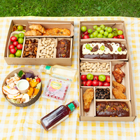 Hochwertige Catering-Tablett Lebensmittel Tabletts Picknick-Box Kraft karton Verpackungs boxen Take Away Catering-Box für Catering mit Deckel