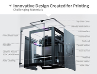 Offre Spéciale – Imprimante 3D Professionnelle de Bureau Haute Température 450°C ℃   Imprimante 3D FDM multicolore compatible avec PEEK/PETG/TPU/PLA