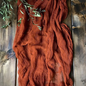 Chemin de table personnalisable de style Wabi-Sabi en polyester 100% tissé de luxe pour la salle à manger, la maison, l'hôtel, les mariages - Product Image 5