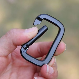 Aluminum Alloy <b>Square</b> Carabiner Black 15Kg Load Capacity Outdoor Backpack Hook <b>Key</b> Buckle Track Buckle Safety Buckle - Product Image 4