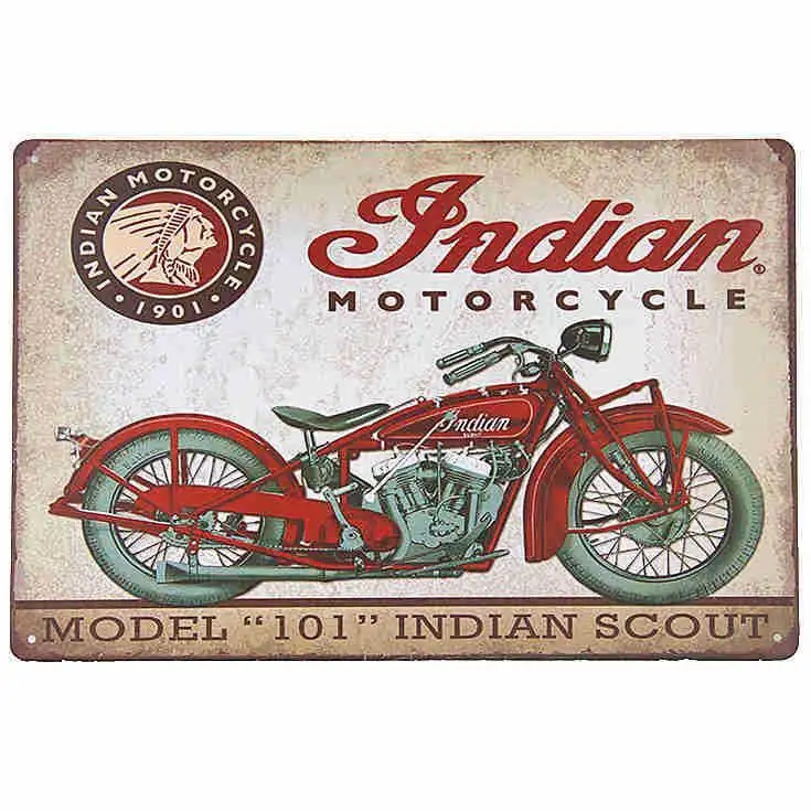 Placa de parede personalizada para motocicleta, enfeite vintage, coleção retrô, metal, estanho
