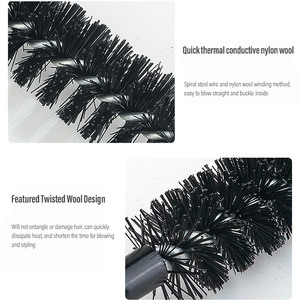 Petite <span class=keywords><strong>brosse</strong></span> ronde pour cheveux avec manche en bois - Mini <span class=keywords><strong>brosse</strong></span> volumisante pour le <span class=keywords><strong>brushing</strong></span> et le coiffage des cheveux courts et pour les voyages - Product Image 3
