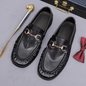 Mocasines de Cuero Marrón para Hombre, Punta Redonda, Sin Cordones, Entresuela Acolchada de EVA, Suela de Goma, para Todas las Temporadas, Zapatos de Vestir para Oficina y Carrera - Product Image 6