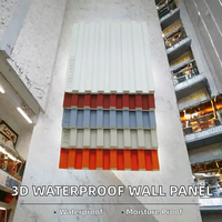 Panneau mural 3D moderne en WPC à lattes, résistant à l'humidité et imperméable, panneau décoratif rayé pour la décoration intérieure d'appartement