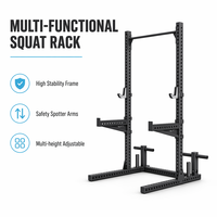 Rack de musculation multifonctionnel de base pour usage commercial avec support pour triceps et acier au carbone Q235
