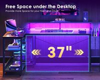 Bureau de jeu réglable en hauteur à commande électrique, directement de l'usine, avec plateau en fibre de carbone et mémoire de position, poste de travail assis-debout
