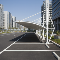 Abri de voiture, entrepôt et garage préfabriqué moderne en métal, résistant au feu, avec structure en membrane PTFE et résine PVDF, pour extérieur, vente en gros à prix abordable