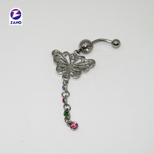 Anillos de Ombligo de Acero Inoxidable con Circonita y Baño de Oro, Diseño de Mariposa, Regalo Encantador para Niños, para Bodas - Product Image 6