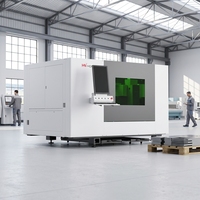 Machine de découpe laser fibre CNC haute vitesse 3000W 6000W avec couvercle intégré et rail de guidage HIWIN pour tôles métalliques, acier inoxydable, laiton
