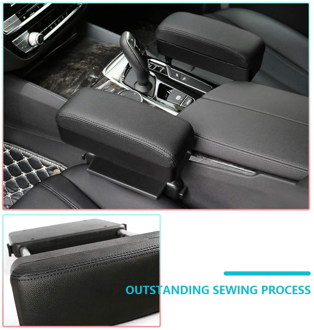 Coussin Console Centrale Voiture - Housse Accoudoir Avec Support Téléphone Et Porte-Gobelets, Étanché Antidérapant